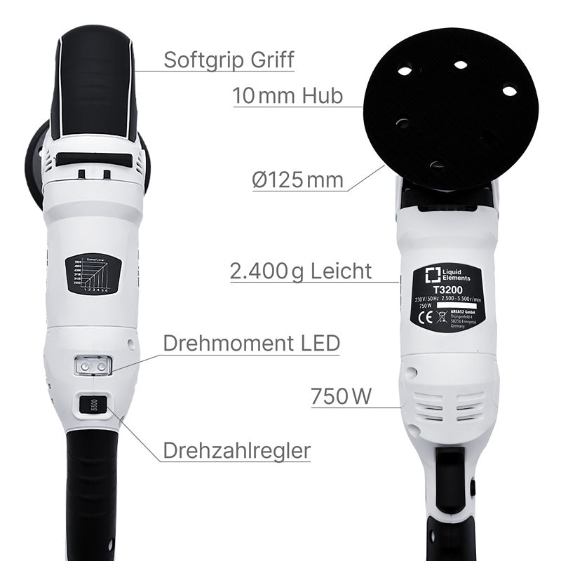 Exzenter Poliermaschine "T3200" - 10mm Hub