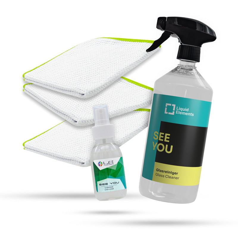 Motorradpflege - Set Glas + Visier