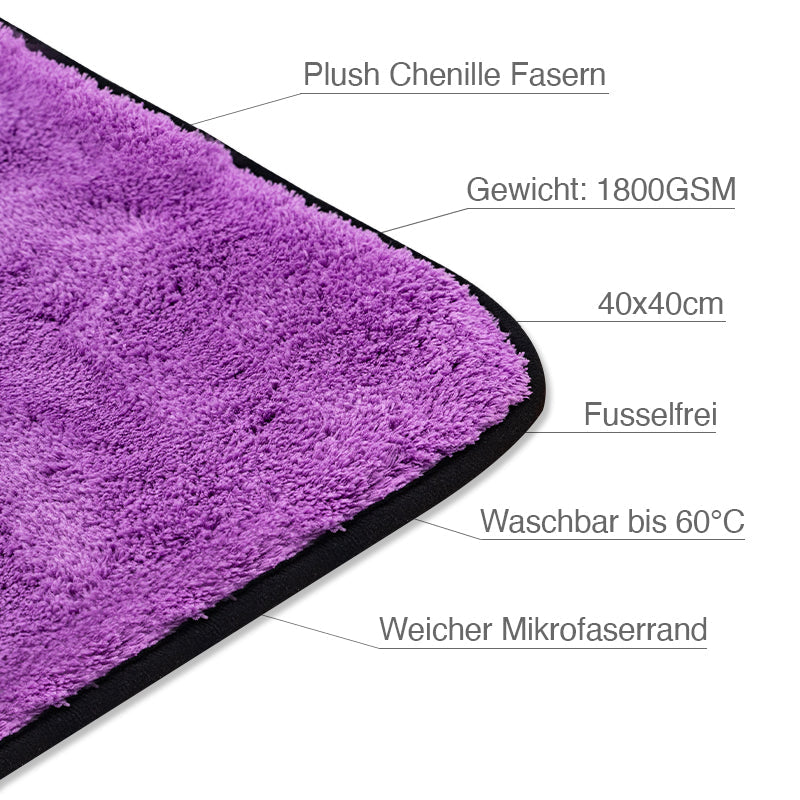 Microfiber cloth "Purple Monster" - 1800GSM, 40x40cm